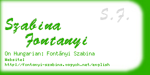 szabina fontanyi business card